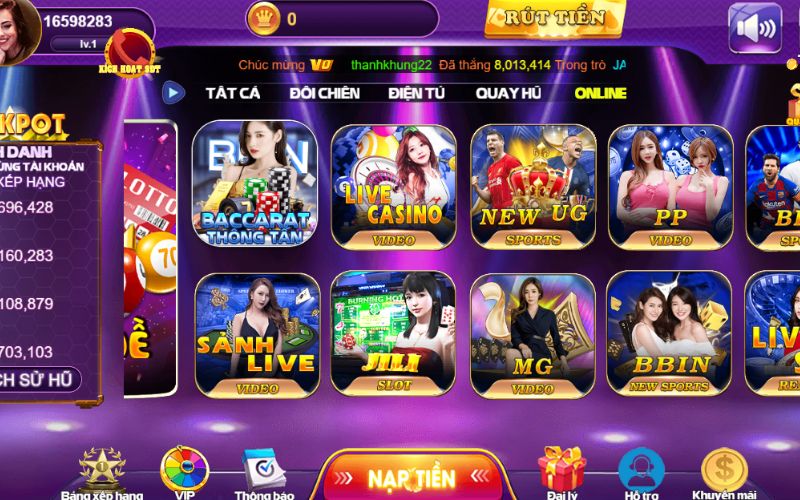 Hệ thống trò chơi 68 game bài đặc sắc