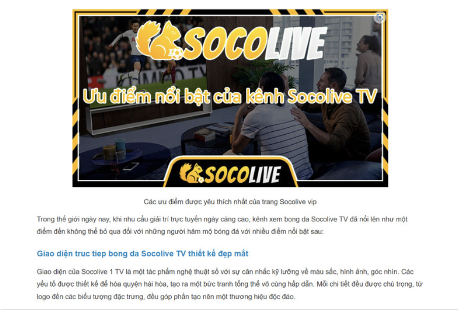 Socolive TV - Đơn vị trình chiếu bóng đá có giấy phép hẳn hoi