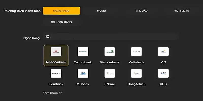 Thực hiện chuyển tiền vào tài khoản cá cược 8xbet nhanh chóng chỉ 4 bước