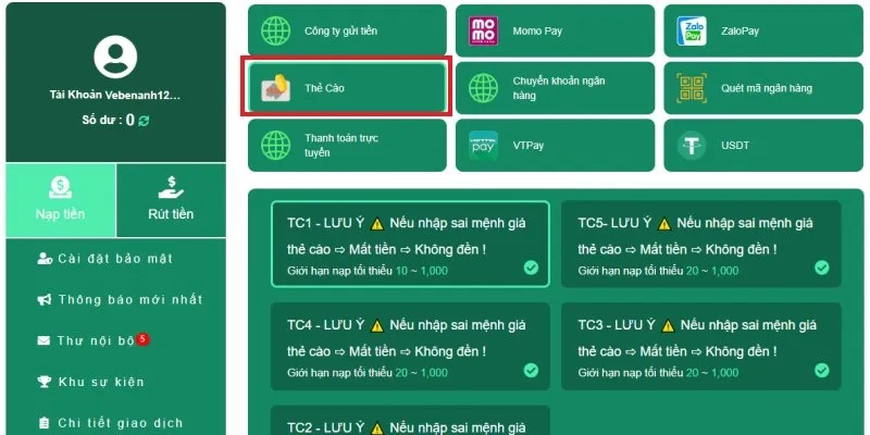 8xbet cung cấp rất nhiều cách chuyển tiền khác cũng rất được ưa chuộng