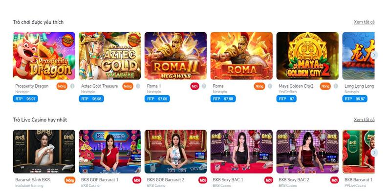 Kho game giải trí đỉnh cao tại trang chủ BK8